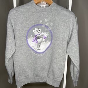 Winnie The Pooh Sweatshirt Womens Small Gray Long Sleeve Crew Neck